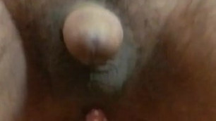 Dick Flopping While Riding Dildo with Sleave