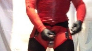 Sissy Red and Black she plays ass fuck with her toys 4