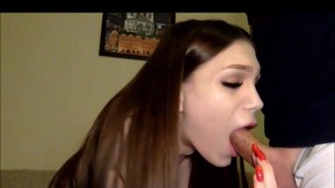 Skinny Russian heshe blowing her lucky bf