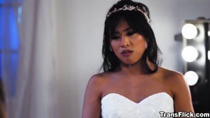 Trans babe Korra Del Rio fucks this sexy bride to be Ember Snow