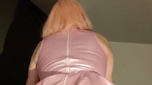 Sissy anal slut in pink pvc