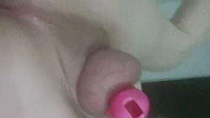 Locked trap in chastity with sissy pussy full