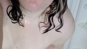 Chubby Trans Girl Enjoys Her Shower Time